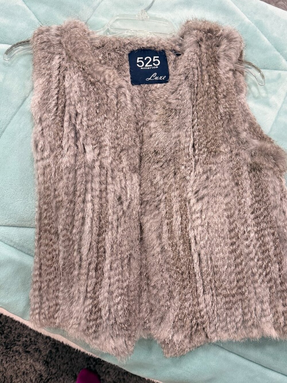 525 American Luxe Fur Vest - Gray - Size Small